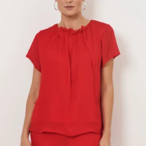 Adorne Candice Pleated Top